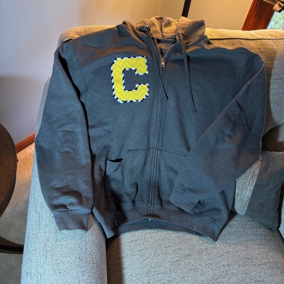 Ladies Large Fruit Of The Loom Heather Gray Zip Hoodie - Picture 1 of 8